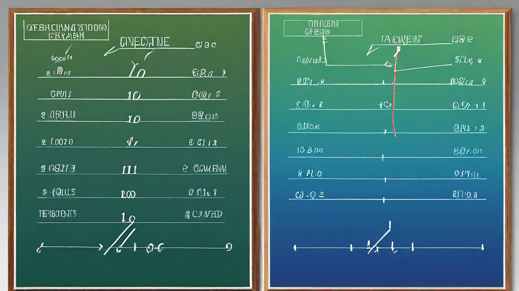 Calculus derivatives visualization with curves and tangent lines