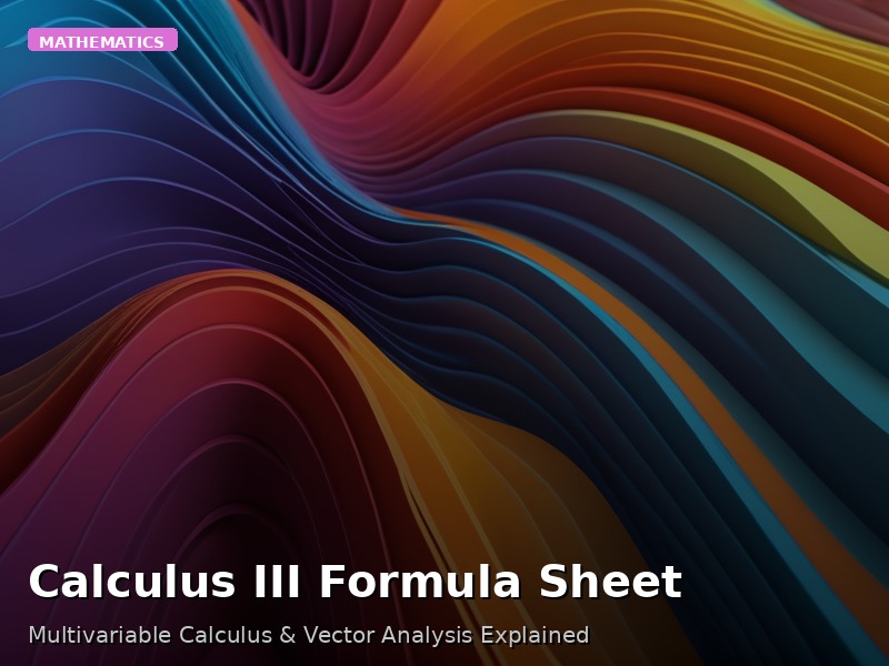 Calculus III - Multivariable